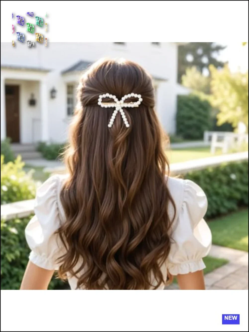 4 Pearl Bow Hair Clips, Non-Slip Duckbill Clips, Wedding Hair Accessories